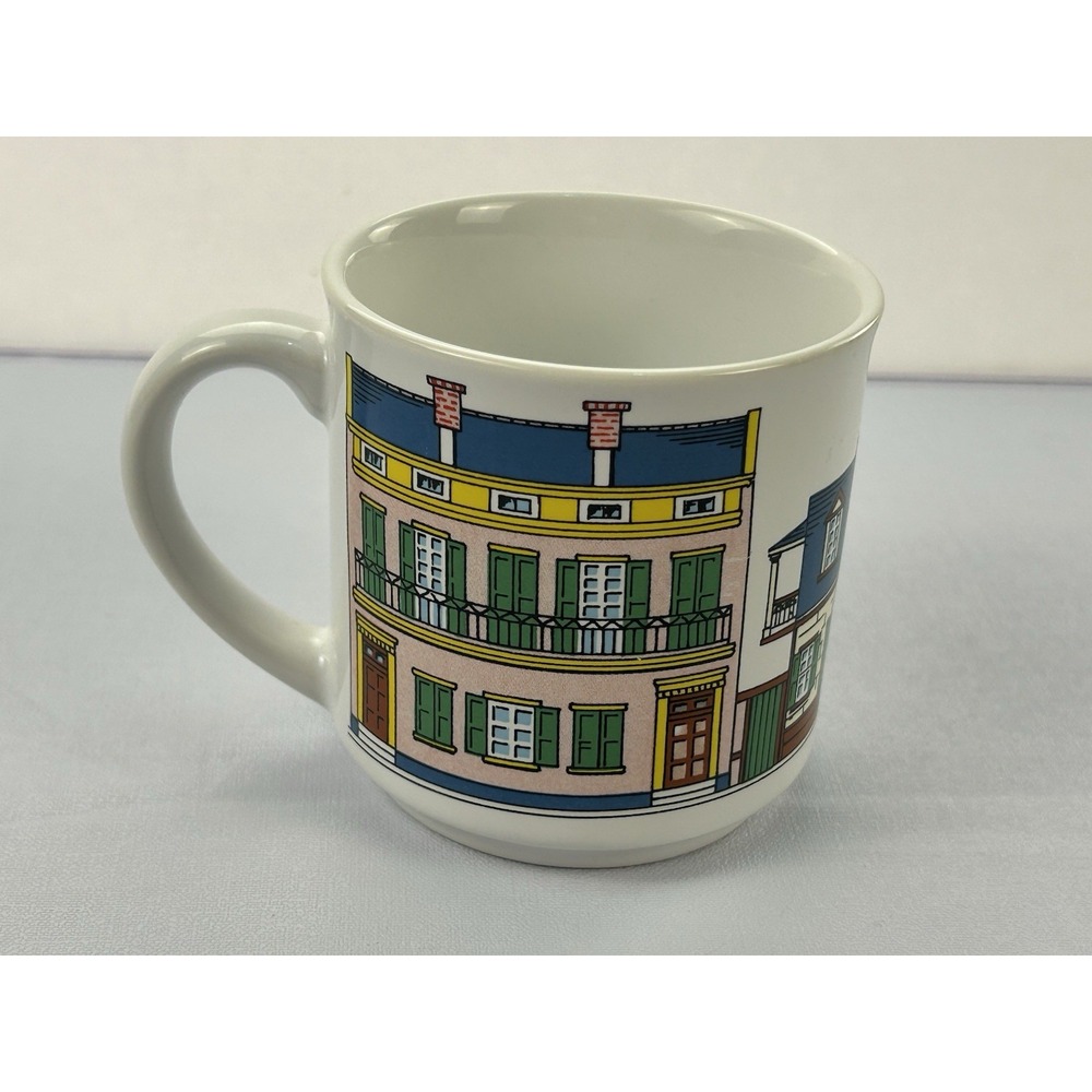 D H Holmes Creole Faubourgs Mug Houses New Orleans French Quarter 1982 Vintage